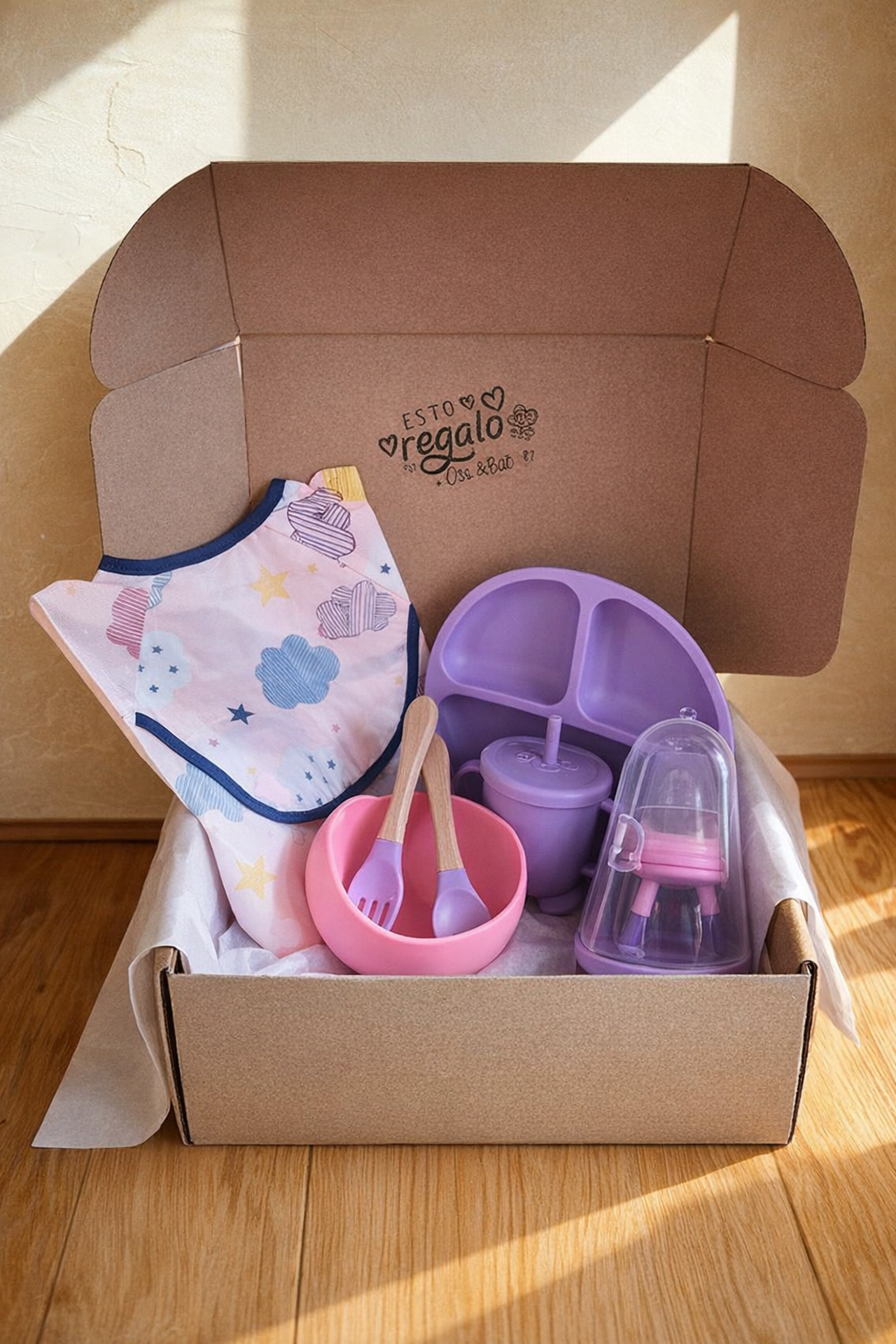 Box 6 meses o más - Primera alimentación colores calidos